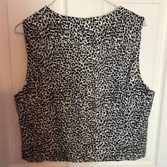 Express Tailleur black and white velour type vest - Picture 3 of 4
